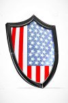 Metal Shield with USA Flag
